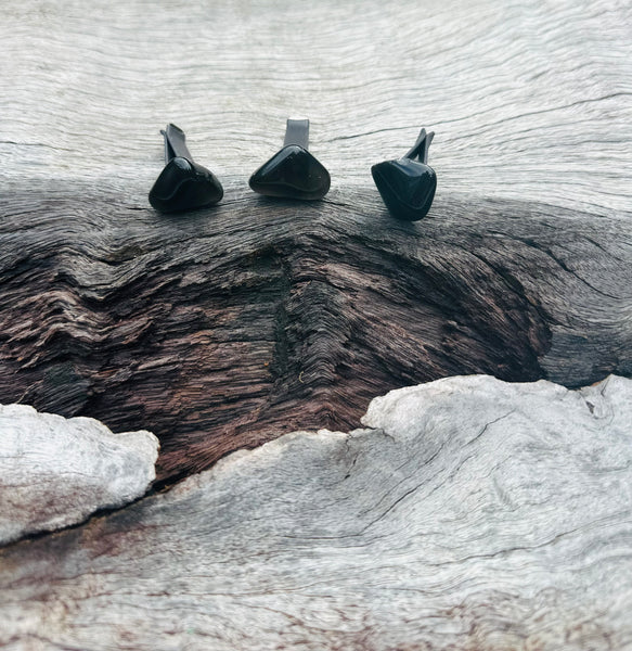 Black Obsidian Polished Crystal Air Vent Clips for cars