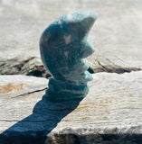 Moss Agate Moon Carving No 2