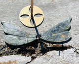 Labradorite Dragonfly Wings on Stand