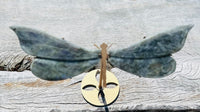 Labradorite Dragonfly Wings on Stand