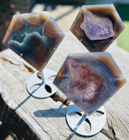 Druzy Agate Diamond on Stand No 1