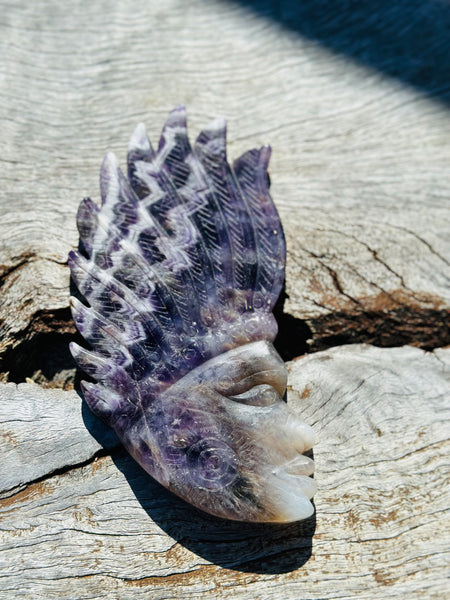 Dream Amethyst Indian Head on Stand No 2
