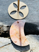 Pink Amethyst Moon on Stand Small