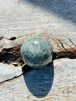 Labradorite Sphere with Black Evil  Eye Stand