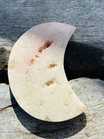 Pink Amethyst Moon on Stand Large No 2