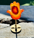 Carnelian Druzy Hamsa Hand on Stand Small ❤️