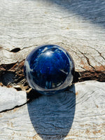 Sodalite Sphere with Black Evil Eye Stand