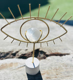 Evil Eye Sphere Stand with Selenite Sphere