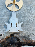 Druzy Agate Triple Moon Meditating Yoga Goddess on Stand No 2