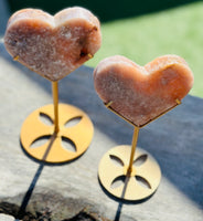 Pink Amethyst Heart on Stand No 2