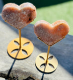 Pink Amethyst Heart on Stand No 2