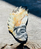 Amazonite Indian Head on Stand No 2