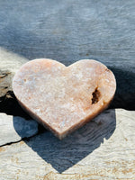 Pink Amethyst Heart on Stand No 1