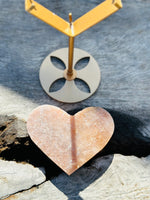Pink Amethyst Heart on Stand No 2