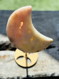 Pink Amethyst Moon on Stand Large No 2