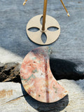 Pink Amethyst Moon on Stand Large No 1