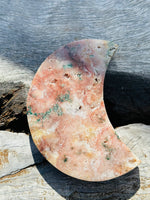 Pink Amethyst Moon on Stand Large No 1