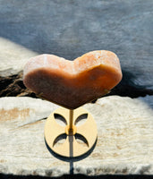 Pink Amethyst Heart on Stand No 2