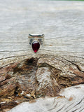 Garnet set in 925 Sterling Silver Ring Size 8❤️