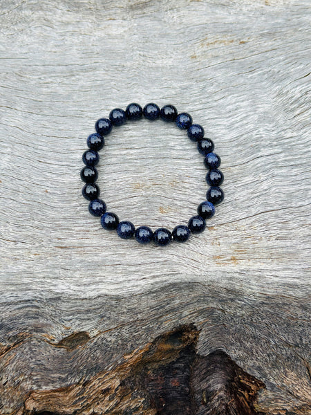 Blue Goldstone Beaded Bracelet 💙