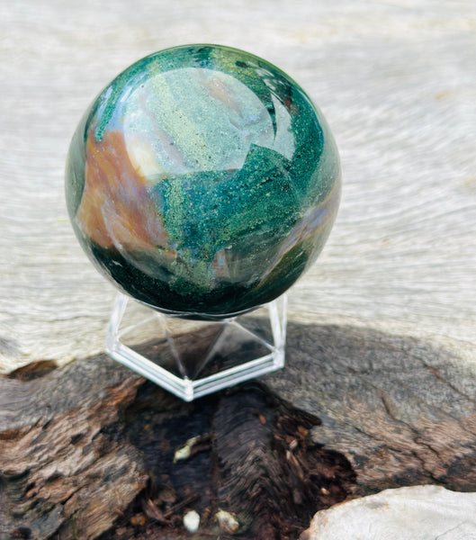 Ocean Jasper Sphere with Stand No1