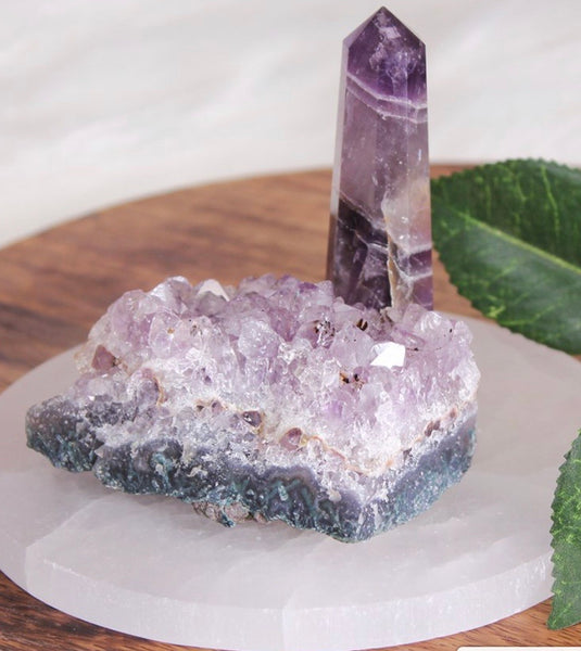 Round Selenite Charging Plate Large 14cm-15cm
