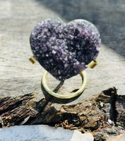 Amethyst Cluster Heart on Stand No 2💜