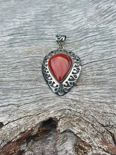 Red Jasper with Sterling Silver Pendant