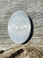 Selenite Chakra Palm Stone