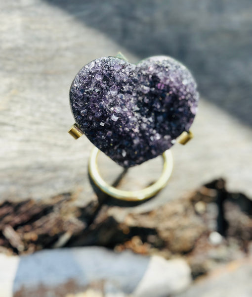 Amethyst Cluster Heart on Stand No 2💜