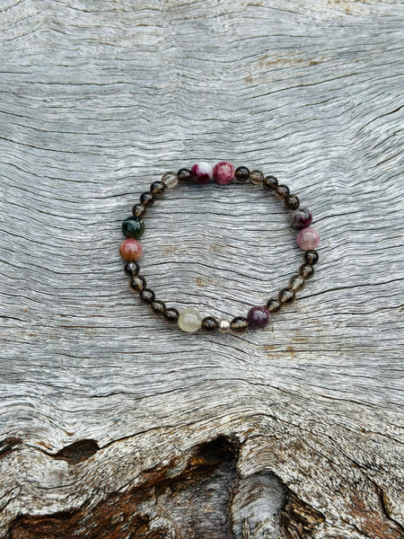 Protection, Grounding, Calmness and Joy Beaded Bracelet
