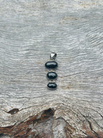 Black Star Sapphire Quartz 3 Stone Drop Pendant ❤️