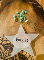 Rose Quartz Inspirational Flat Stone Forgive