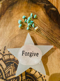 Rose Quartz Inspirational Flat Stone Forgive