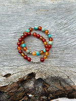 Carnelian with Sterling Silver Beads & Lotus Bracelet