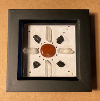 Motivation, Courage and Protection Crystal Gridded Shadow Box