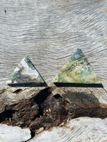 Ocean Jasper Pyramid Evil Eye Protection Flat Stone No 2