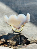 Druzy Agate Heart with Wings on Stand