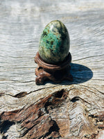 African Turquoise Egg with Wooden Stand