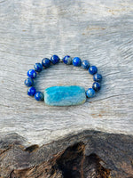 Lapis with Agate Feature Stone Beaded Bracelet ❤️