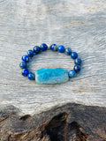 Lapis with Agate Feature Stone Beaded Bracelet ❤️