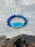 Lapis with Agate Feature Stone Beaded Bracelet ❤️