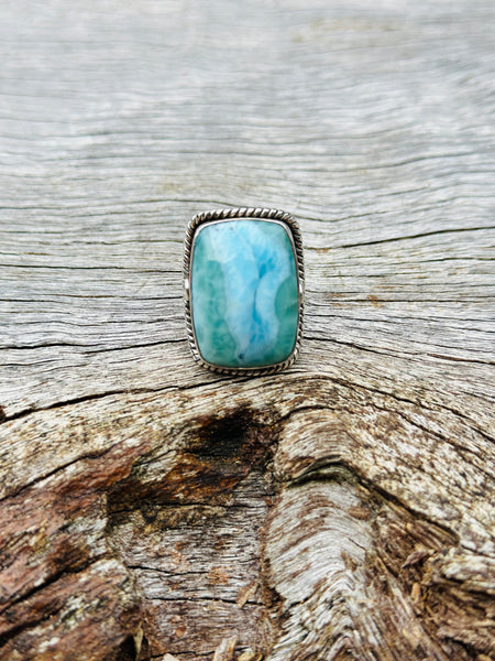 Larimar with 925 Sterling Silver Ring ❤️