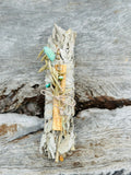 White Sage Stick Large with Palo Santo, Lavender & Daisies
