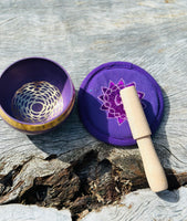 Tibetan Singing Bowl Crown Chakra Purple