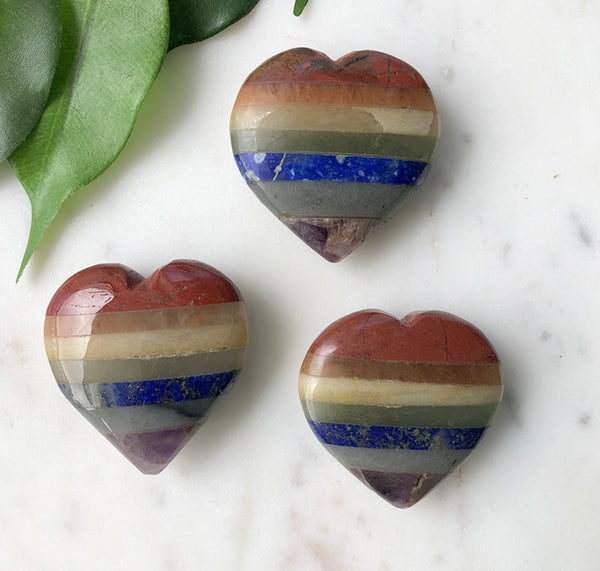 Chakra Heart Shaped Palm Stone ❤️