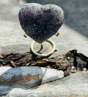 Amethyst Cluster Heart on Stand No 3💜