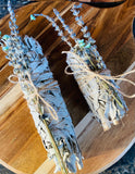 White Sage Stick Large with Lavender & Daisies