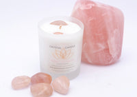 Rose Quartz Crystal Healing Candle