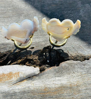 Druzy Agate Heart with Wings on Stand